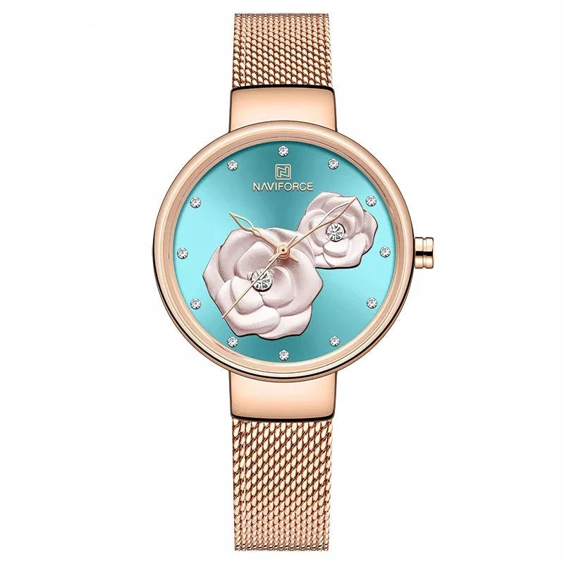 NAVIFORCE New Rose Gold Women Watches Dress Quartz Watch Ladies Top Brand Luxury Female Wrist Watch