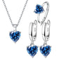 Heart Zircon Ring Earrings Necklace