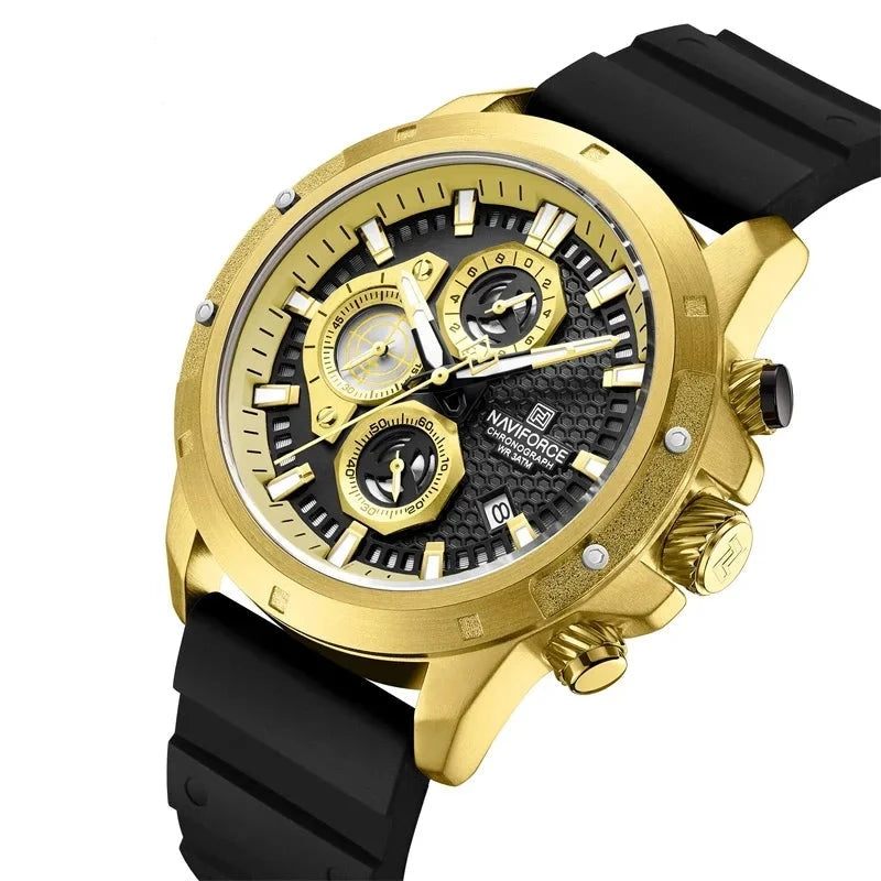 NAVIFORCE Brand Luxury Watches Waterproof Silicone Strap Multifunctional Wristwatch Sport Military Calendar Luminous