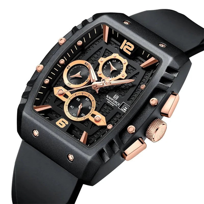 NAVIFORCE Brand New Design Men's Watches Silicone Band Military Quartz Wristwatches Fashion Waterproof Clock Relogio Masculino