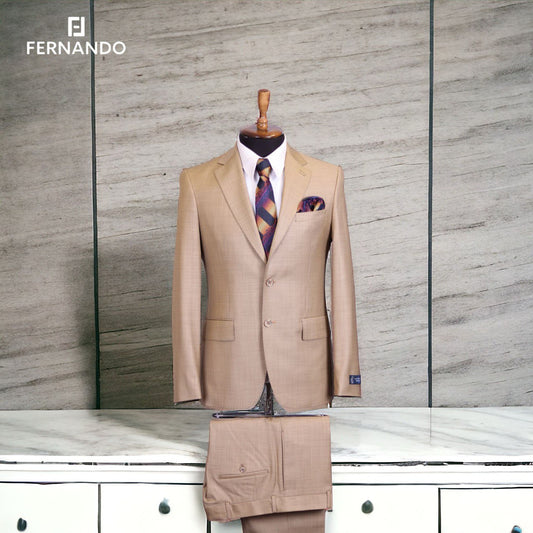Light Brown Single Breasted 2PSuit