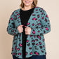Plus Size Animal Printed Open Front Cropped Cardigan