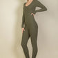 Ribbed Scoop Neck Long Sleeve Jumpsuit
