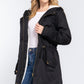 Fleece Lined Fur Hoodie Utility Jacket